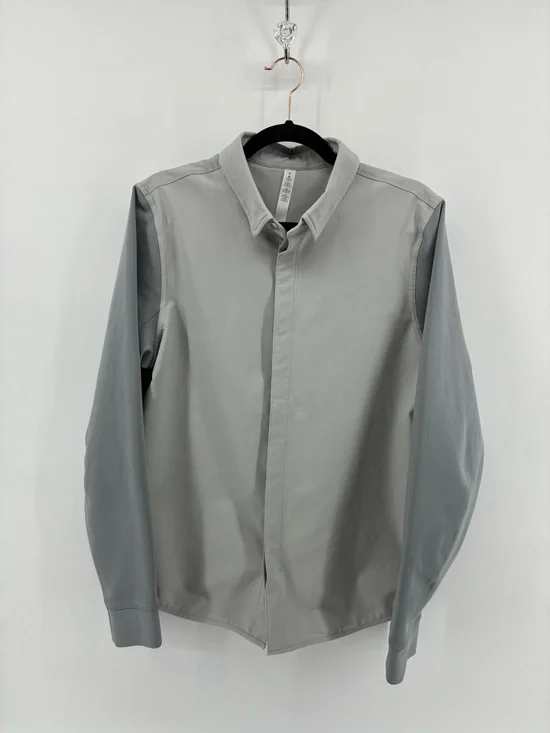 Lululemon Men's Heavyweight Button Down Short Minimalist Two Tone Grey - Picture 2 of 11